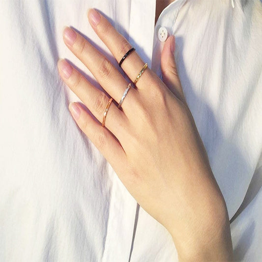 極細リング 1mm幅 ステンレス316L|シンプルで重ね付けも映える レディース指輪 金属アレルギー対応