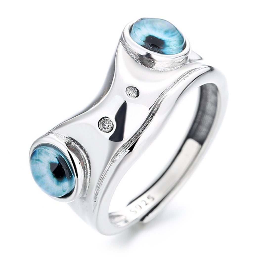 Rockyu カエルリング レディース シルバー925 ユニーク フリーサイズ ピンキー対応