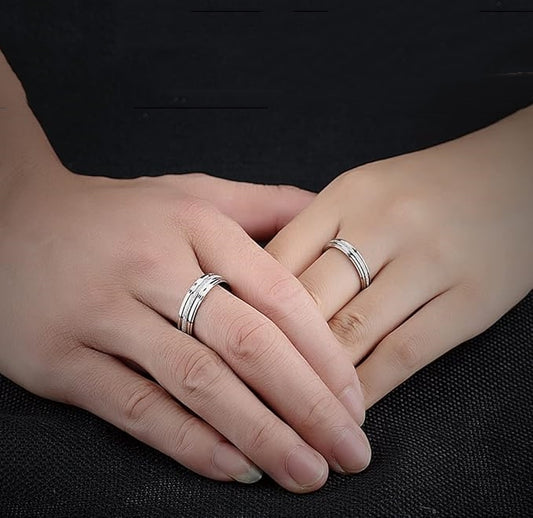 Rockyu ペアステンレスリング シンプルデザイン メンズ&レディース 自由に組み合わせ可能