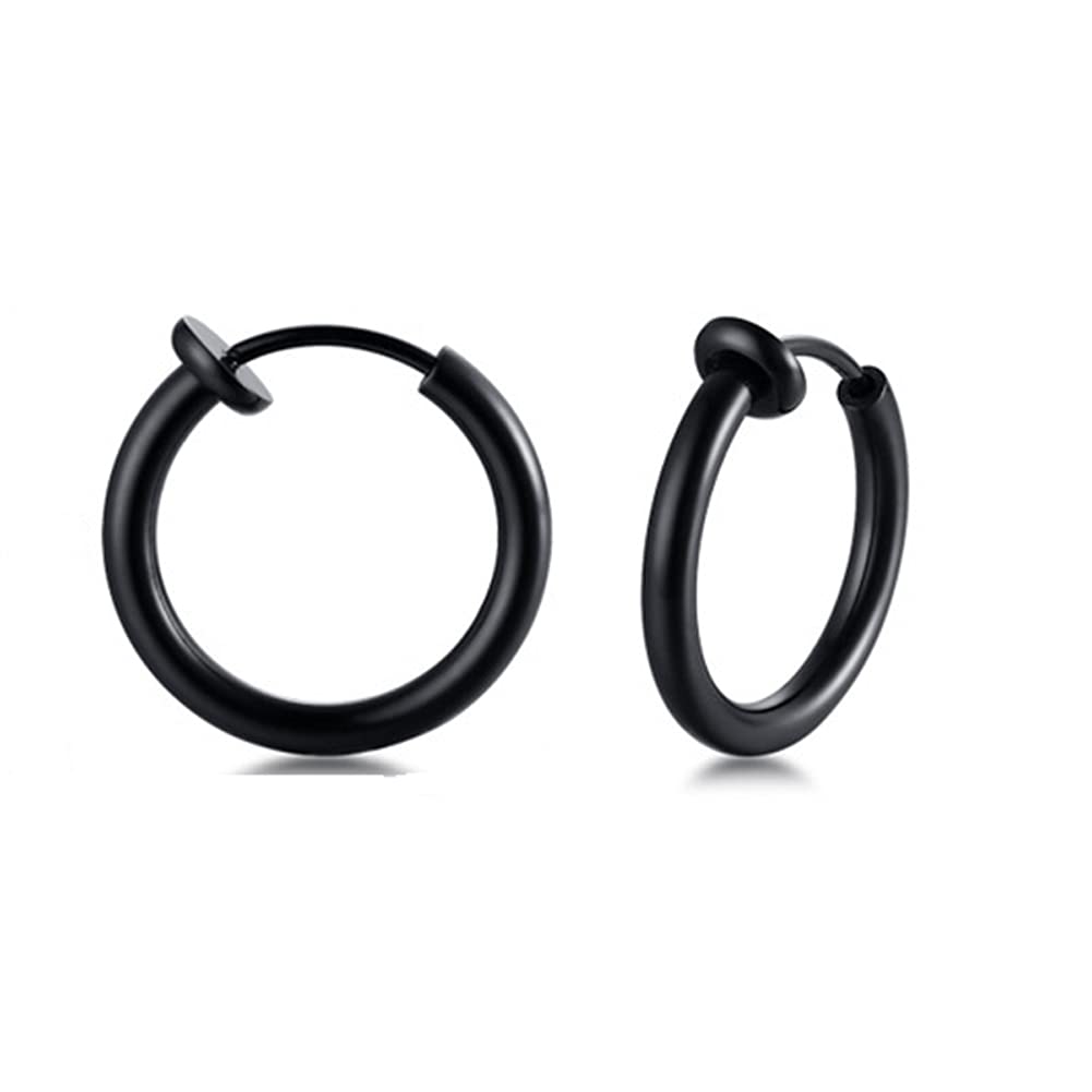 Rockyu フェイクピアス サージカルステンレス製 リングデザイン 両耳用 金属アレルギー対応