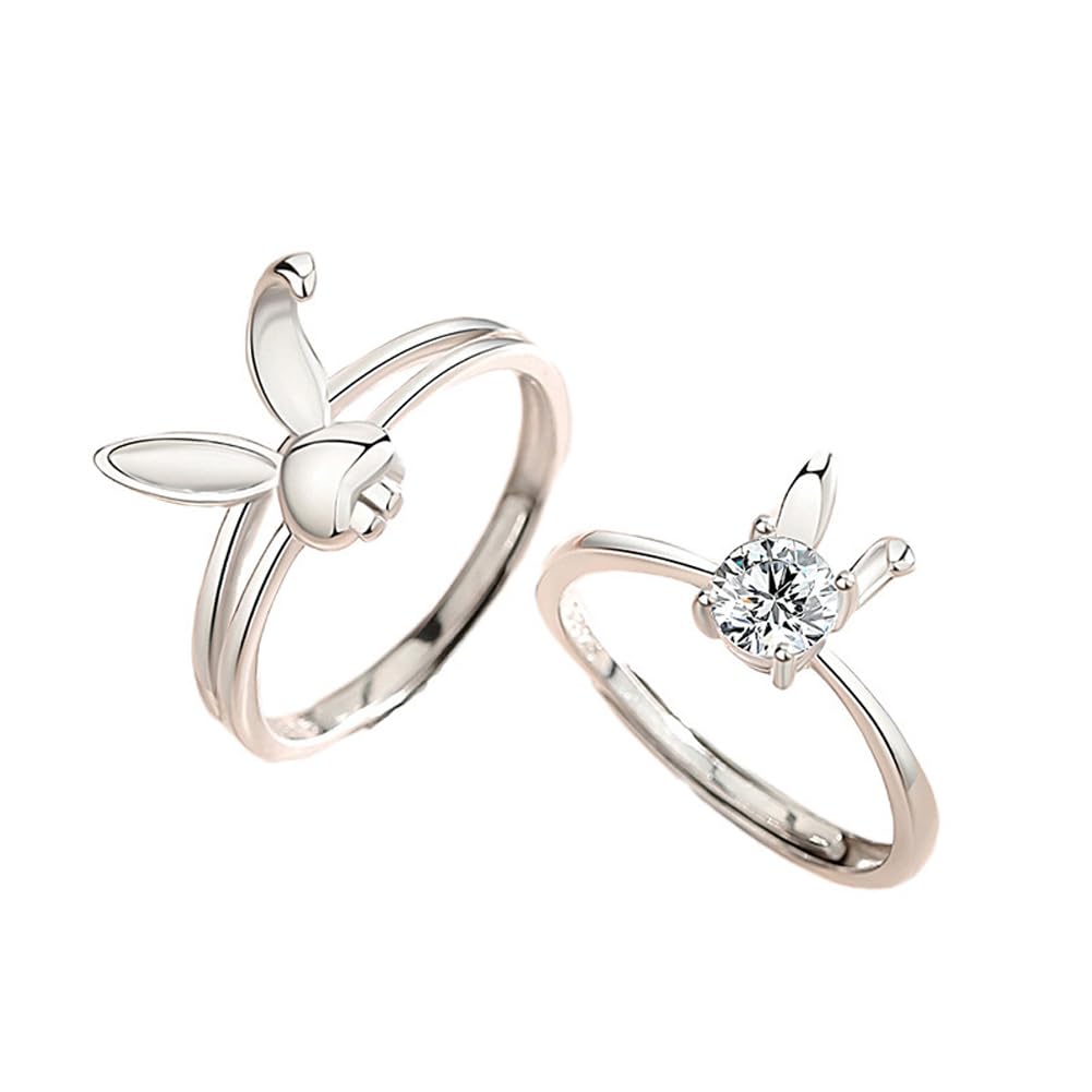 Rockyu ウサギペアリング シルバー925 フリーサイズ メンズ レディース 兎耳デザイン