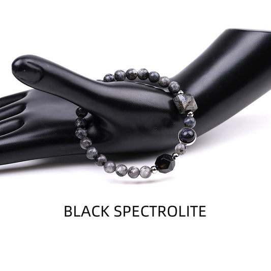 Rockyu 天然石ブレスレット レディース パワーストーン ピラミッドビーズデザイン