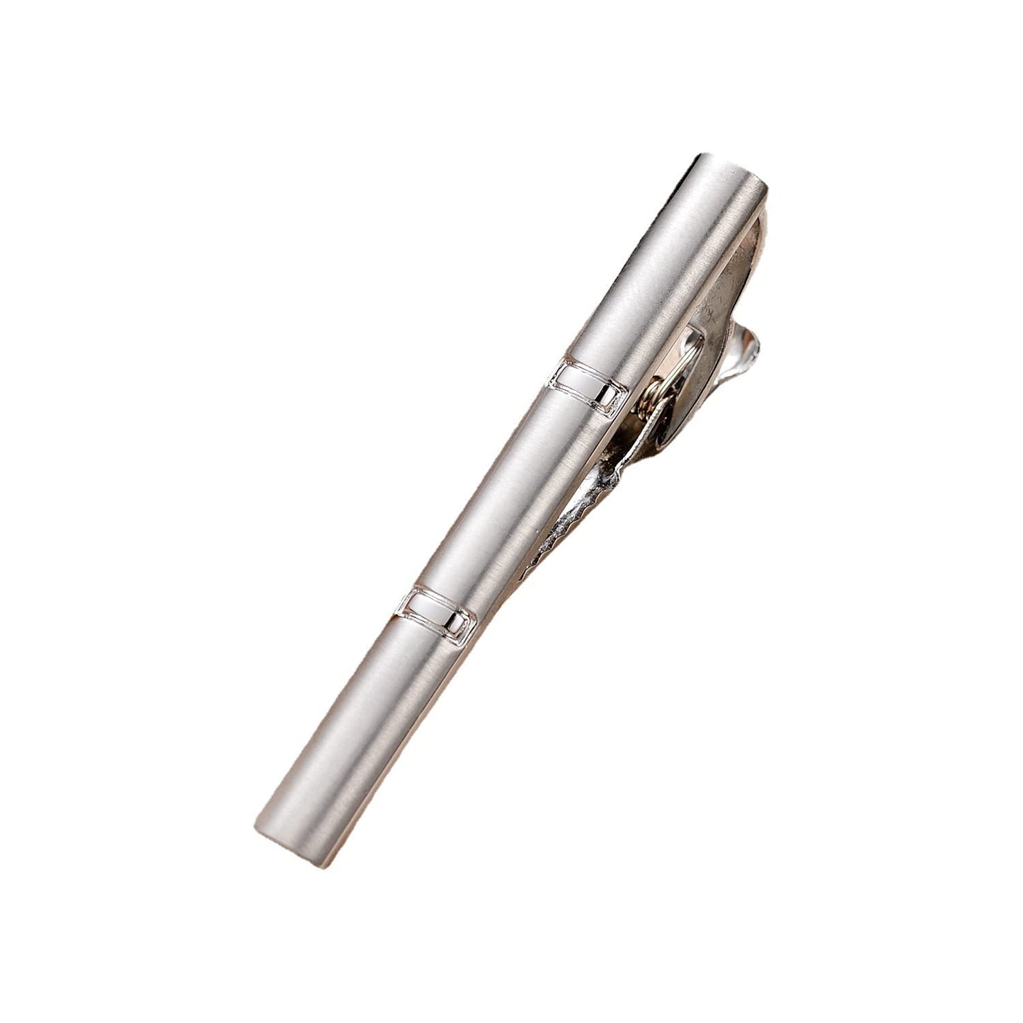 Rockyu ネクタイピン 4本セット シルバー タイバーネクタイピン 透かし彫りデザイン ギフトボックス付き