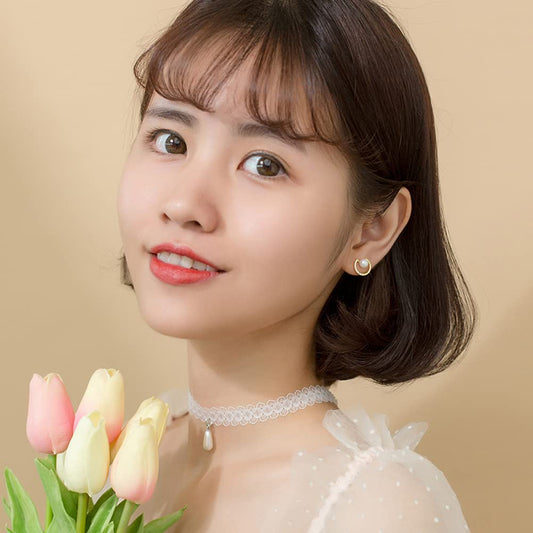 S925パール&ダイヤ風ミニフープピアス|小さな輝きで耳元に気品を