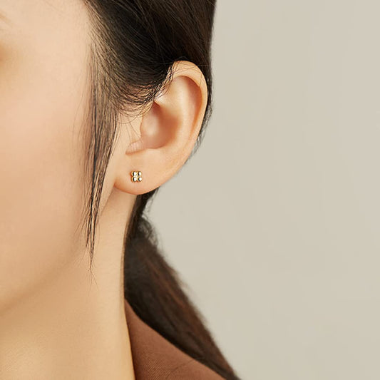 Rockyu レディースピアス シルバー925 ピンクゴールド 軟骨 トラガス 数珠デザイン 金属アレルギー対応