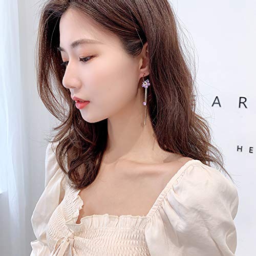 Rockyu ピアス レディース フラワー 揺れる フック ゴールド ジルコニア