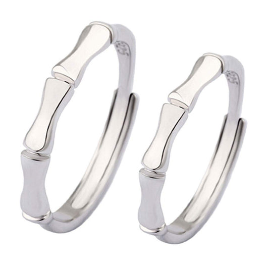 Rockyu 竹モチーフ ペアリング シルバー925 メンズ レディース フリーサイズ 結婚・婚約用