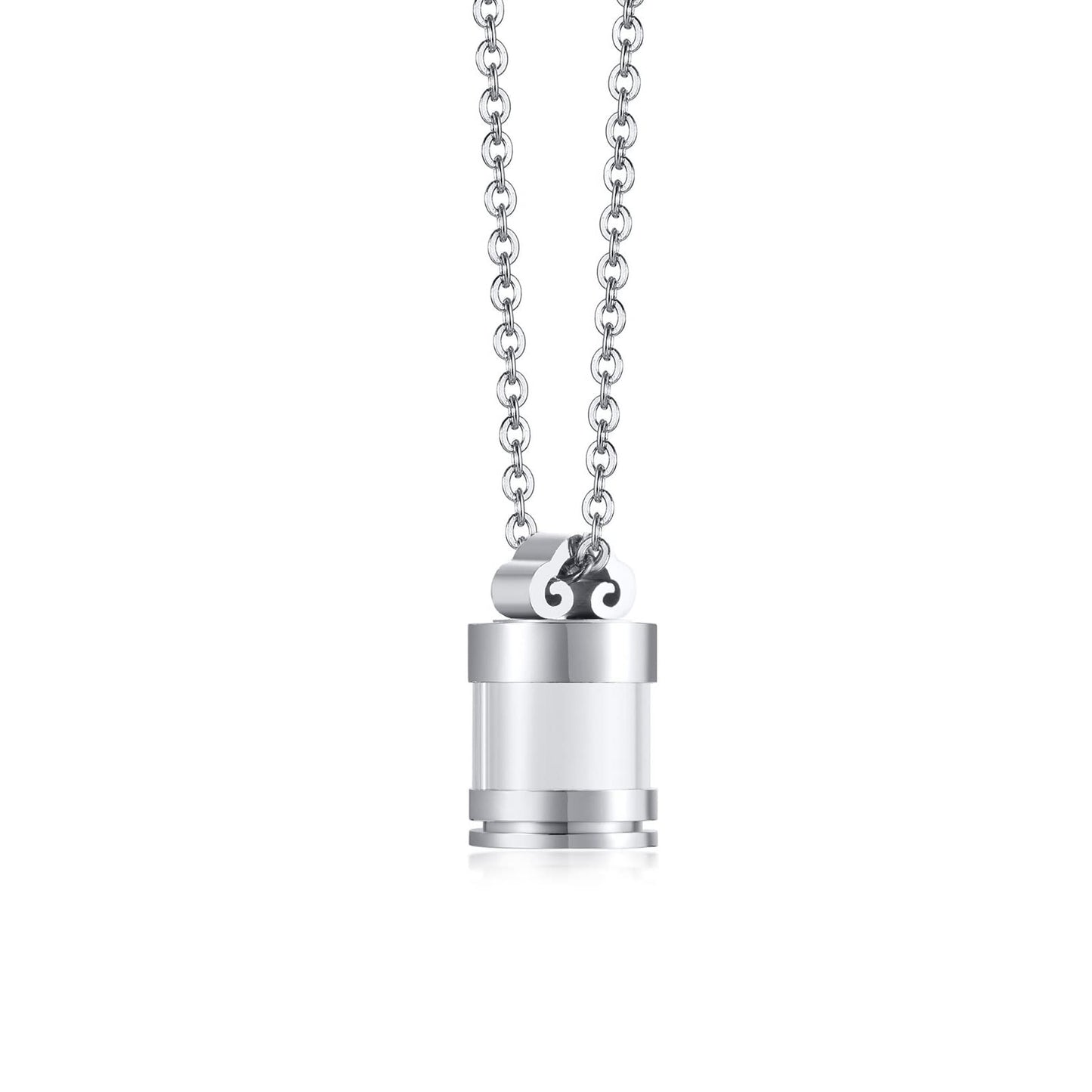 Rockyu 円筒型メモリアルネックレス メンズ レディース