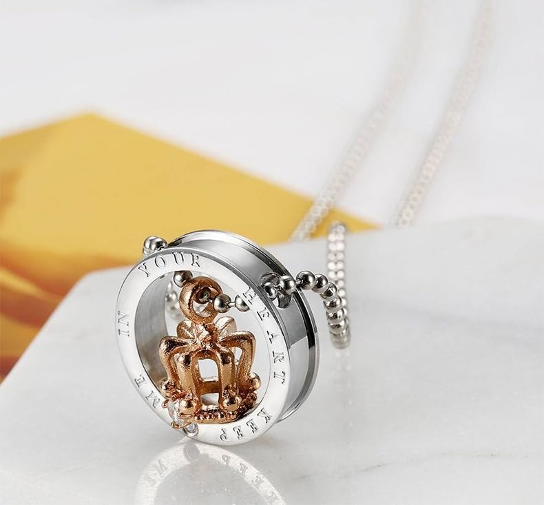 Rockyu クラウンリングペンダントネックレス レディース メンズ