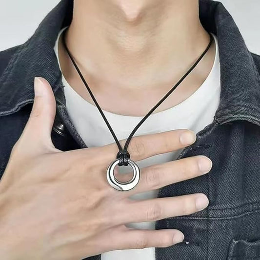 Rockyu メモリアルネックレス メンズ レディース 円形 ステンレス製 遺骨ペンダント シルバー&ブラック 香水瓶型 お守り 追悼アクセサリー