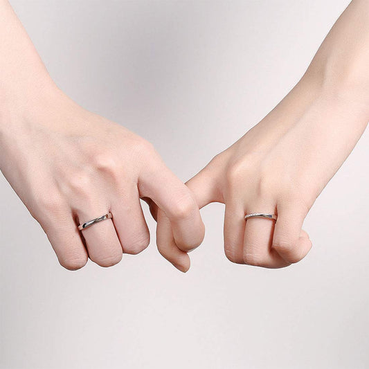 Rockyu メンズ シルバー925 フリーサイズペアリング|純銀製 結婚・婚約指輪 アレルギー対応