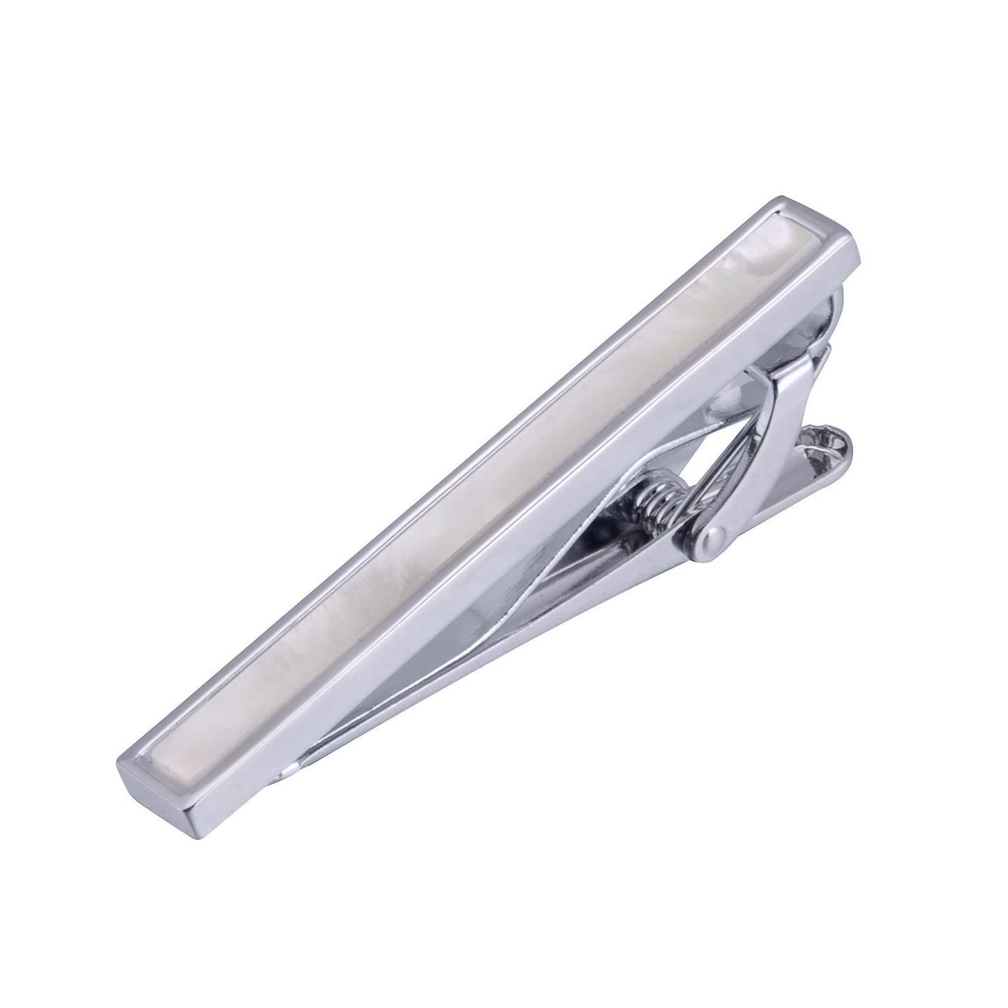 Rockyu 白蝶貝カフス&タイピンセット|上品ラウンドデザイン メンズギフトにも最適