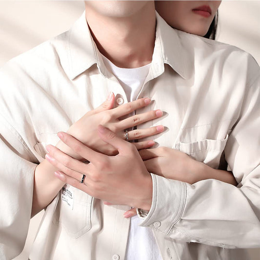 Rockyu ペアリング シルバー925 王子とプリンセス デザイン ジルコニア フリーサイズ カップルリング