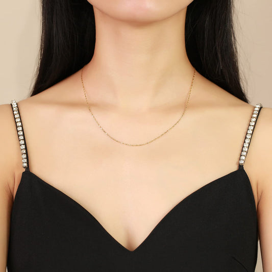 Rockyu ネックレス レディース ゴールド シルバー ステンレス 細チェーン アレルギー対応