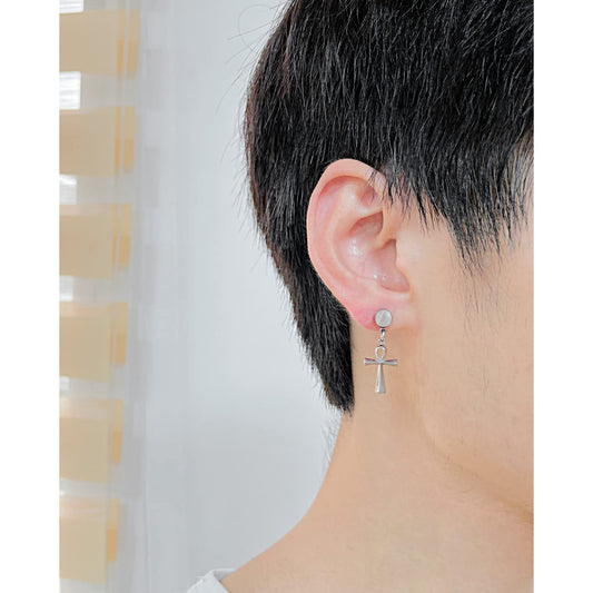 Rockyu ピアス メンズ レディース クロス アンク 十字架 ステンレス シルバー ゴールド アレルギー対応