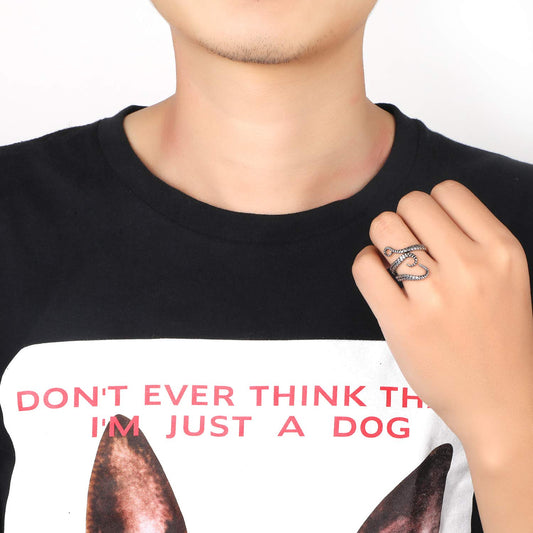 Rockyu タコ・蛇モチーフ ステンレスリング メンズ フリーサイズ ゴールド&シルバー