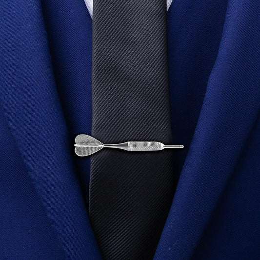 Rockyu 飛鏢型タイピン メンズ シルバー 黄銅製 ビジネスアクセサリー