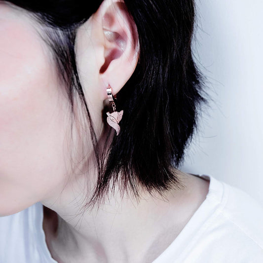 Rockyu ピアス レディース フープ フォックス ピンクゴールド チタン製