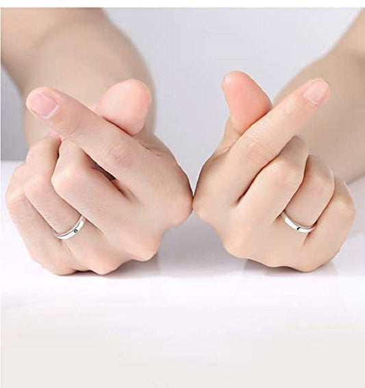 Rockyu 月と太陽の刻印リング ペア風デザイン フリーサイズ シルバー925指輪