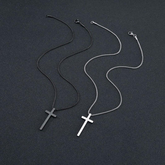 Rockyu ネックレス レディース ステンレス 十字架 クロスペンダント シンプル 金属アレルギー対応
