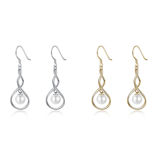 Rockyu ピアス レディース シルバー925 フック パール ひょうたんデザイン 真珠