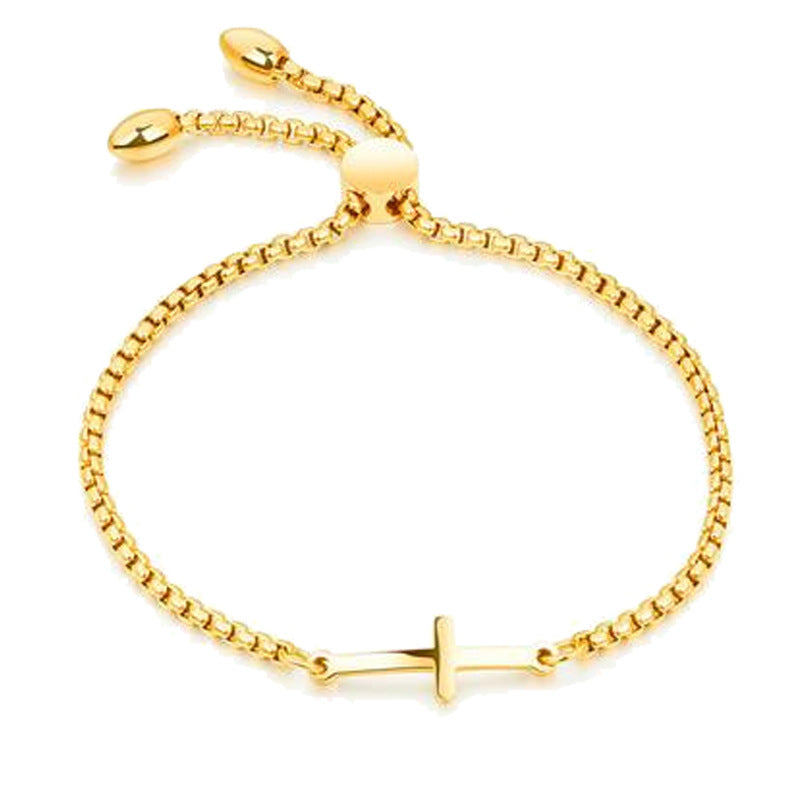 クロススライダーブレスレット|ステンレス製レディースジュエリー|3カラー展開