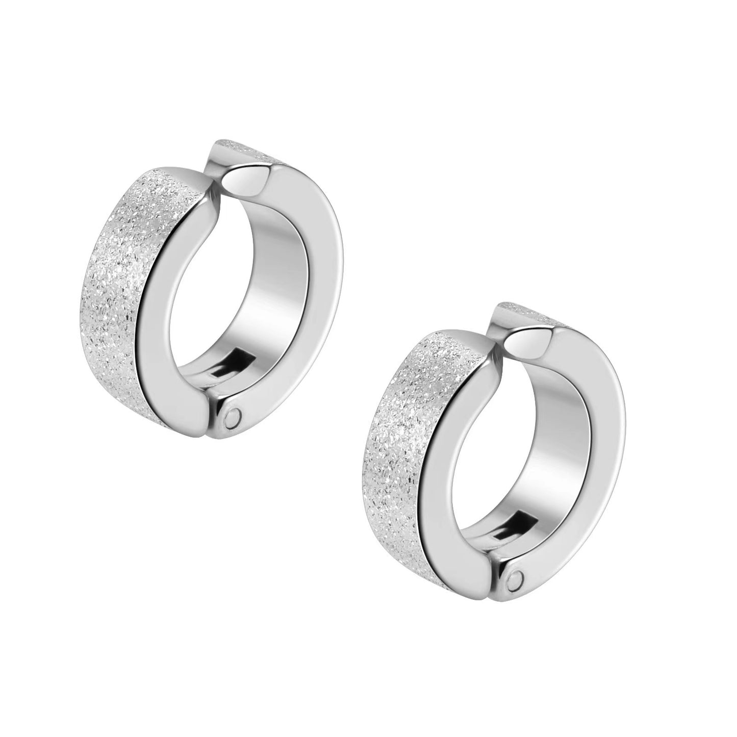 Rockyu ピアス メンズ レディース チタン フープ リング フェイク イヤリング 金属アレルギー対応