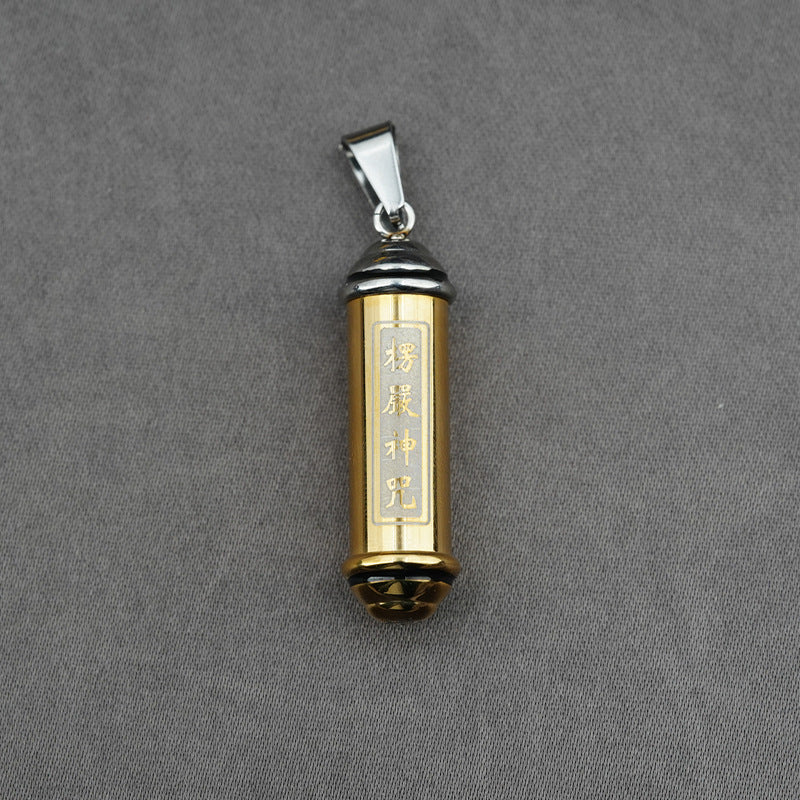 Rockyu ネックレス メンズ メモリアル 遺骨入れ ステンレス ゴールド&シルバー お守りペンダント