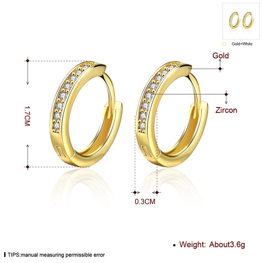 Rockyu レディースフープピアス ゴールド ジルコニア 上品輝き 金属アレルギー対応 ファッションアクセサリー