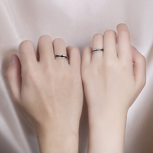 Rockyu ペアリング フリーサイズ 指輪 メンズ 十字架 レディース リング クロス 2個セット シンプル ステンレス 銀色