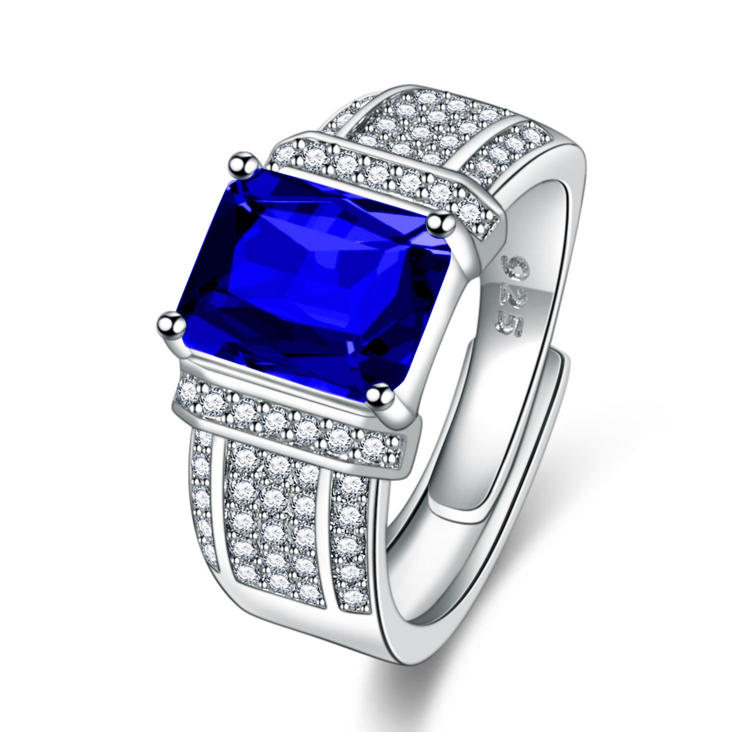 Rockyu 指輪 メンズ 大粒ジルコニア 印台リング 幅広 フリーサイズ 誕生日 記念日 ギフト 銅製