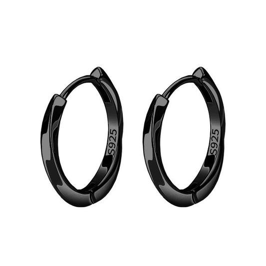 Rockyu ピアス メンズ シルバー925 フープピアス モビウスデザイン ツイスト加工 小さめ シンプル おしゃれ