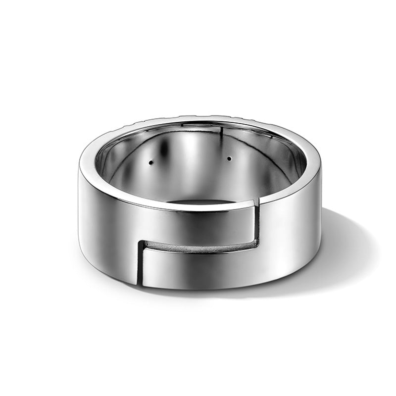 Rockyu メンズリング フリーサイズ キャットデザイン シルバー光沢仕上げ