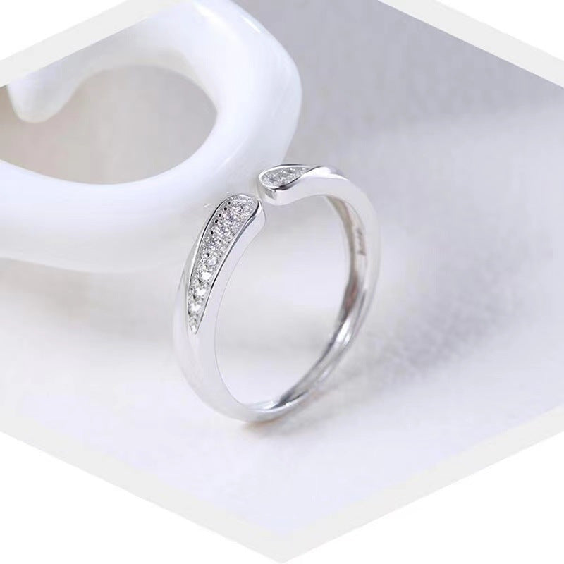 Rockyu 指輪 メンズ シルバー925 フリーサイズ ペアリング シンプル 結婚婚約対応