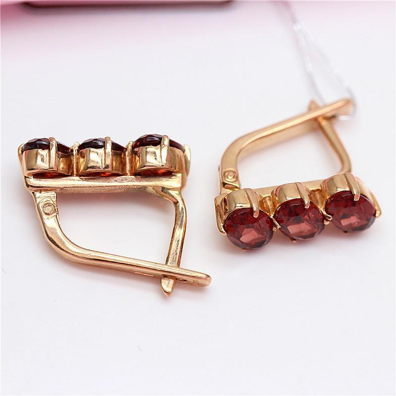 Rockyu ピアス レディース ピンクゴールド レッドストーン ジルコニア ステンレス 金属アレルギー対応