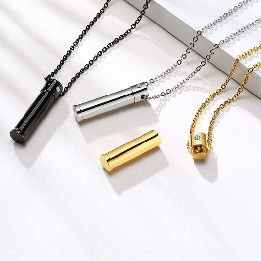 Rockyu メモリアルペンダント 遺骨入れ ステンレス製 メンズ 高級鏡面仕上げ