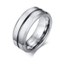 タングステンカーバイドリング メンズ 8mm シルバー ヘアライン×光沢仕上げ 指輪