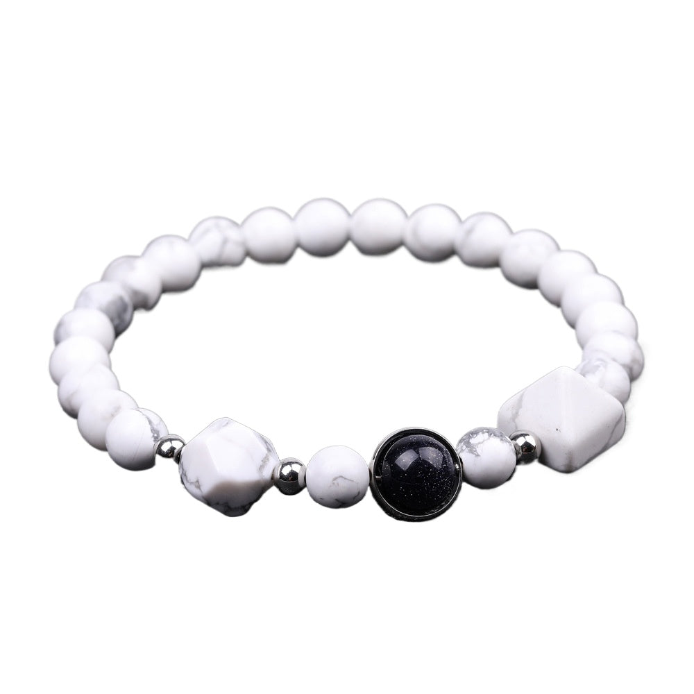 Rockyu ブレスレット レディース メンズ 天然石 パワーストーン 数珠 ピラミッド型ビーズ タイガーアイ ラピスラズリ ブラックオニキス 誕生日 プレゼント