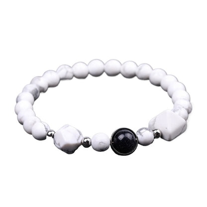 Rockyu ブレスレット レディース メンズ 天然石 パワーストーン 数珠 ピラミッド型ビーズ タイガーアイ ラピスラズリ ブラックオニキス 誕生日 プレゼント