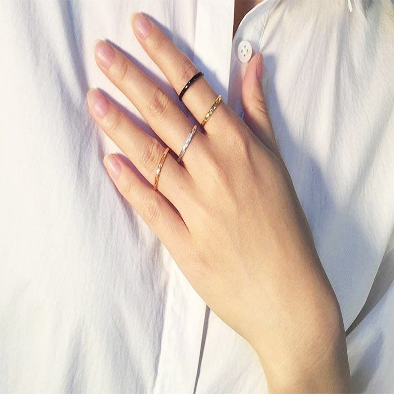 極細リング 1mm幅 ステンレス316L｜シンプルで重ね付けも映える レディース指輪 金属アレルギー対応