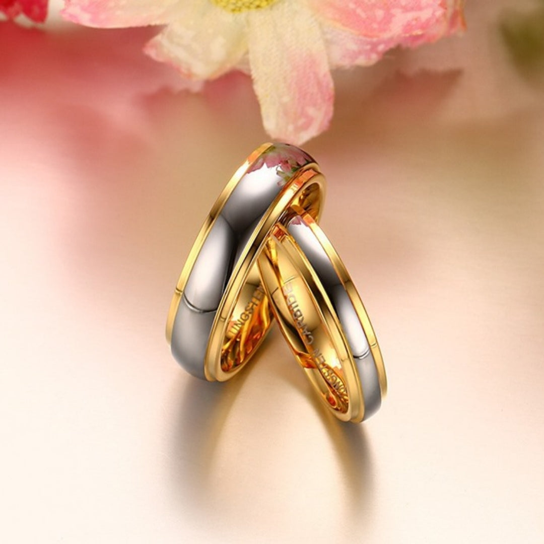 クラシック タングステン ペアリング ゴールド×シルバー 鏡面仕上げ 4mm/6mm