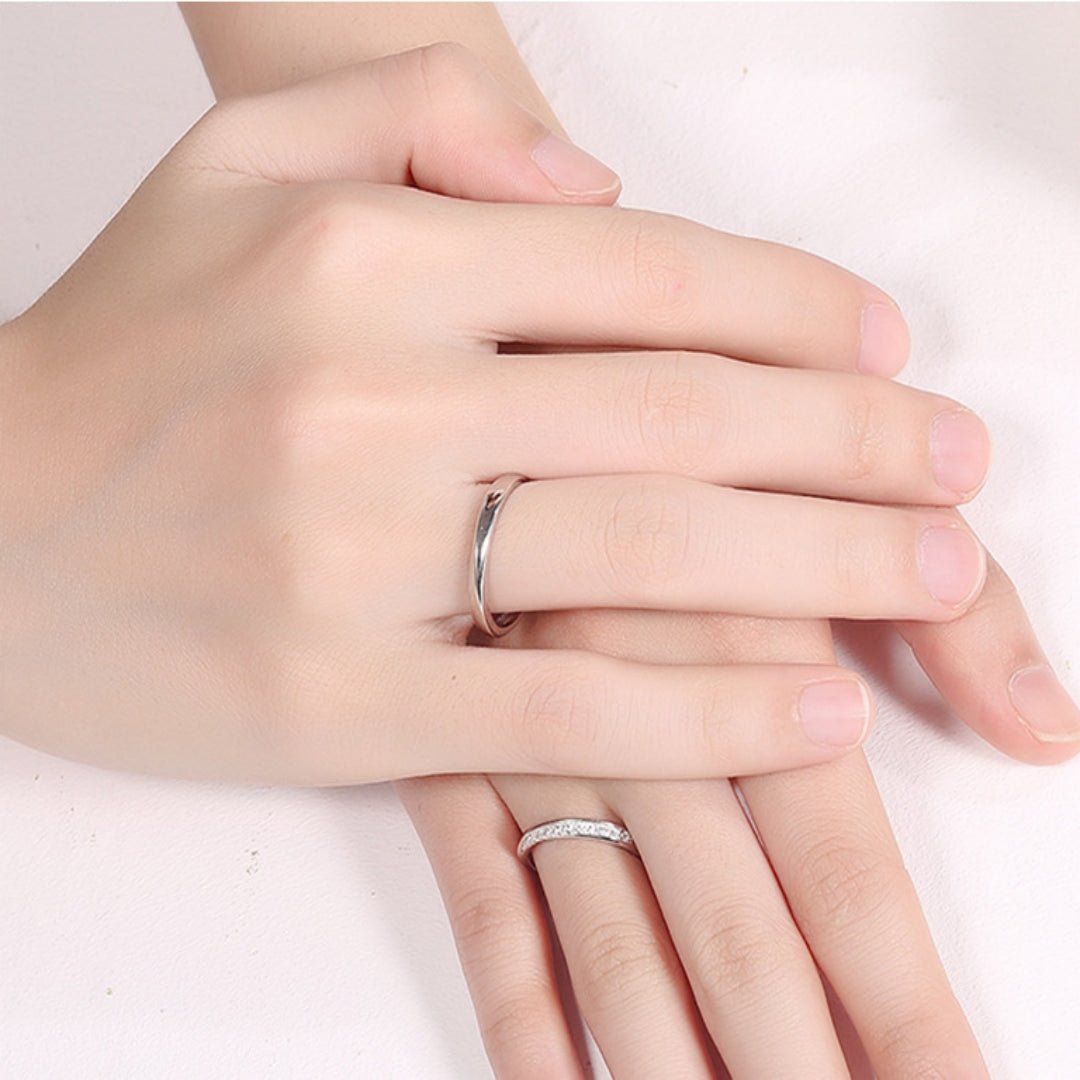 Rockyu メンズ シルバー925 フリーサイズペアリング｜純銀製 結婚・婚約指輪 アレルギー対応