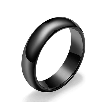Rockyu タングステンリング ブラック メンズ レディース 4mm/6mm 甲丸 鏡面仕上げ シンプル 指輪