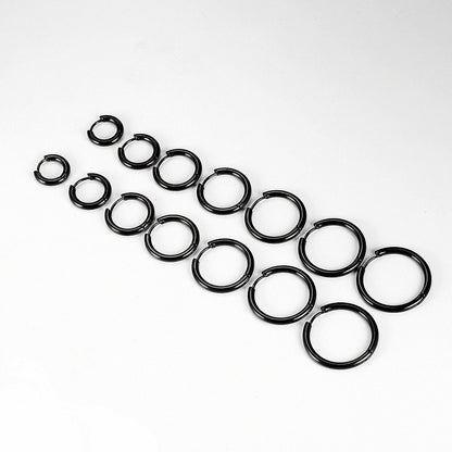 Rockyu フープピアス メンズ レディース 中折れ式 ステンレス 8mm〜20mm アレルギーフリー