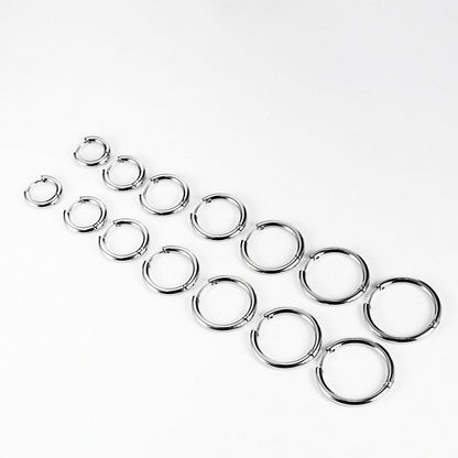 Rockyu フープピアス メンズ レディース 中折れ式 ステンレス 8mm〜20mm アレルギーフリー