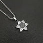 Rockyu 六芒星ジルコニアネックレス｜ダビデの星モチーフ ステンレス製お守りペンダント