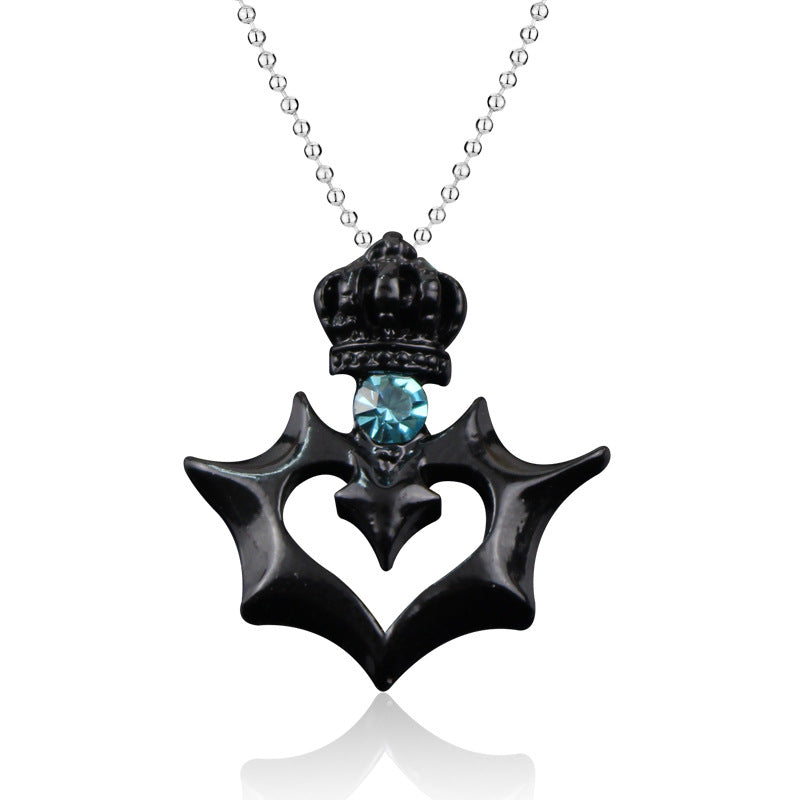 Rockyu ペアネックレス 王冠＆ハートデザイン クラウンマグネットネックレス カップル用