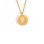 Rockyu ネックレス レディース ゴールド チタン コイン メダルペンダント エリザベス 鎖骨チェーン