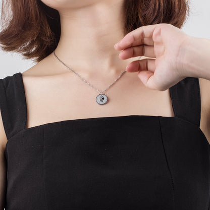 Rockyu ネックレス レディース ゴールド チタン コイン メダルペンダント エリザベス 鎖骨チェーン