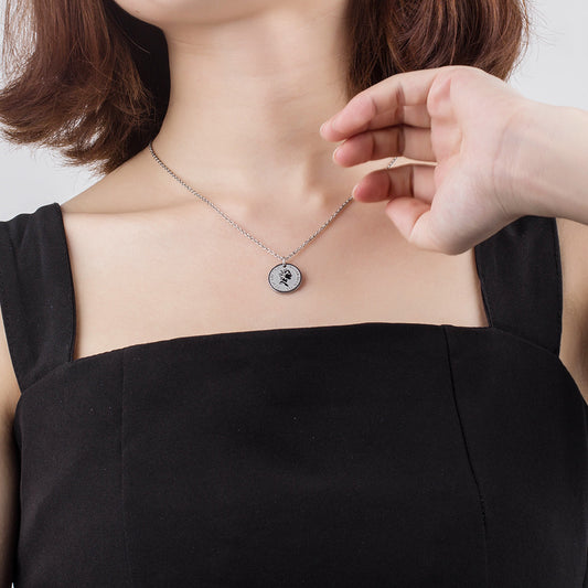 Rockyu ネックレス レディース ゴールド チタン コイン メダルペンダント エリザベス 鎖骨チェーン